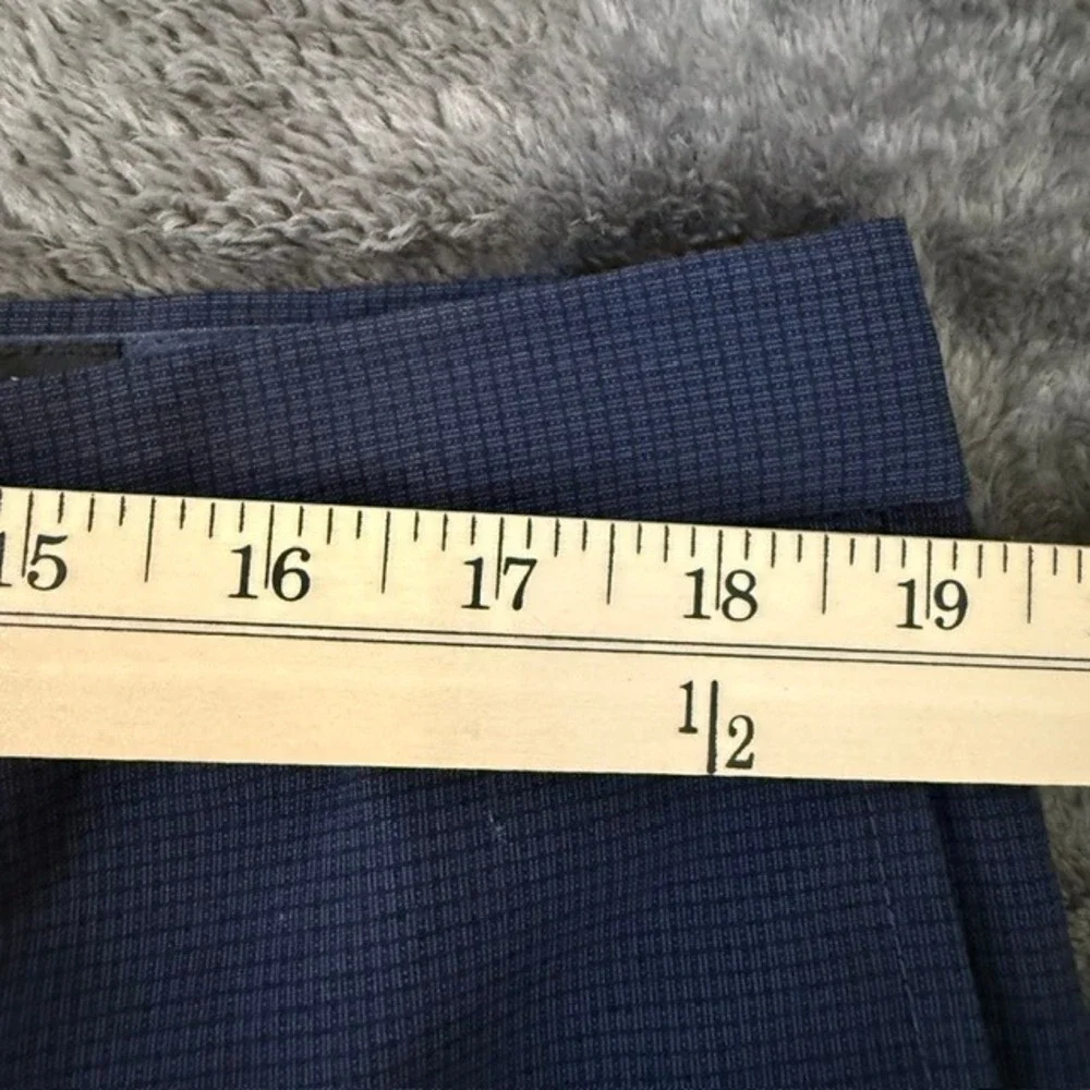Banana Republic Slim Fit Dress Pants (Micro-Check Pattern) Navy Blue 36x32